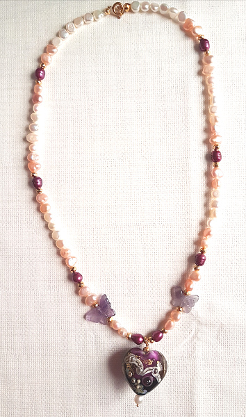 Lampwork bead necklace4