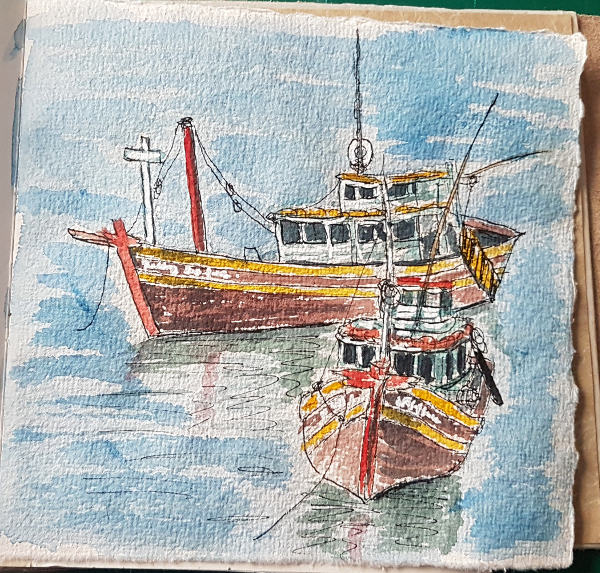 Fischerboote bei Mui Né – Fishing Boats at Mui&nbsp;Né