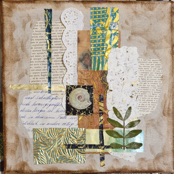 Collage auf Leinwand – Collage on Canvas – creatologyblog