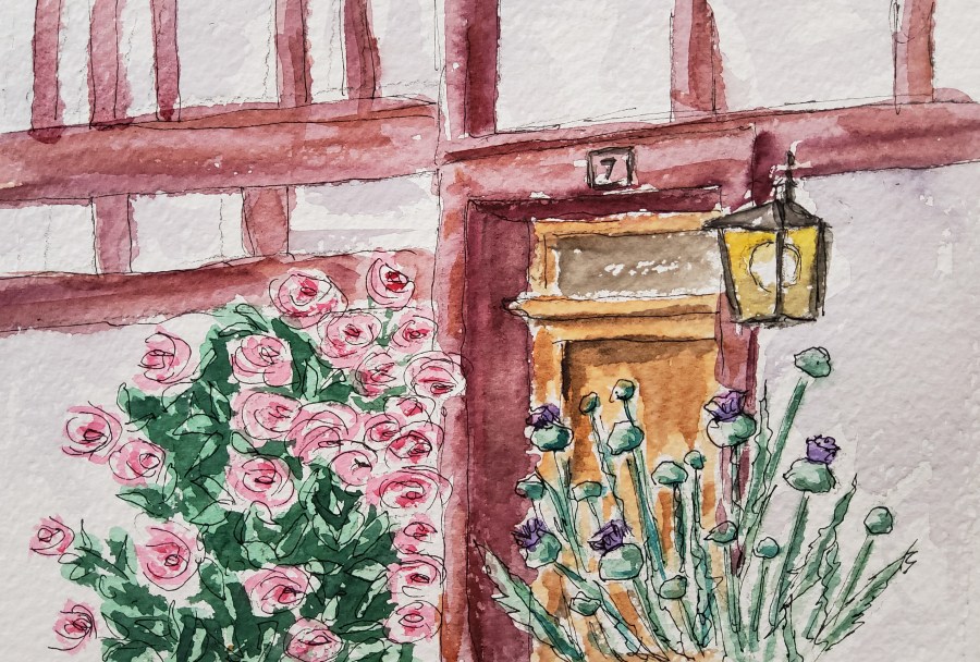 Blumiger Hauseingang – Door With&nbsp;Flowers